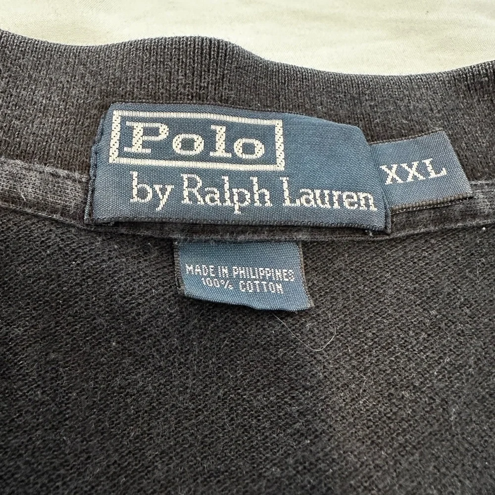 Vintage 90s Polo Ralph Lauren Mens Sz: XXL Black Polo Top. Red Pony.